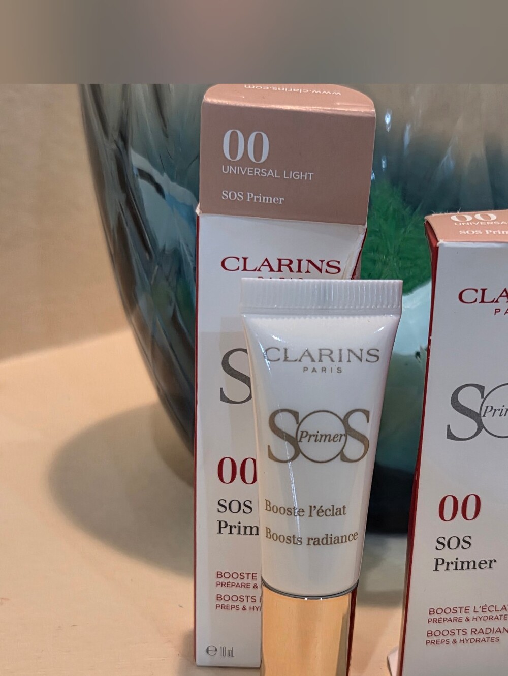 Clarins SOS Primer 00 Universal Light 10mL Travel Size Lot of 2 New
